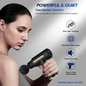 Massage Gun Deep Tissue, Portable Muscle Massage Device with 8 Massage Heads, 2024 Massager 20 Speeds with LCD Touch Screen, Featuring Quiet Glide Technology, Powerful Cordless Percussion